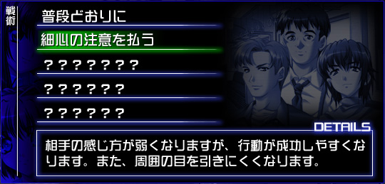 ITEM&TACTICS画面
